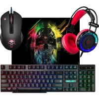 Комплект клавиатура + мышь с ковриком + наушники Defender Singularity MKP-118 (52118) фото 1